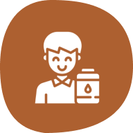Person with water bottle icon.